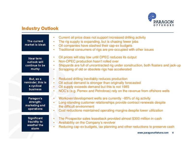 Pareto Oil and Offshore Conference – Paragon Offshore Plc – slide 3