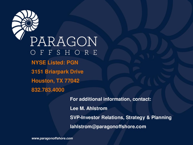 UBS HOUSTON ENERGY BUS LESS TOUR – Paragon Offshore Plc – slide 19