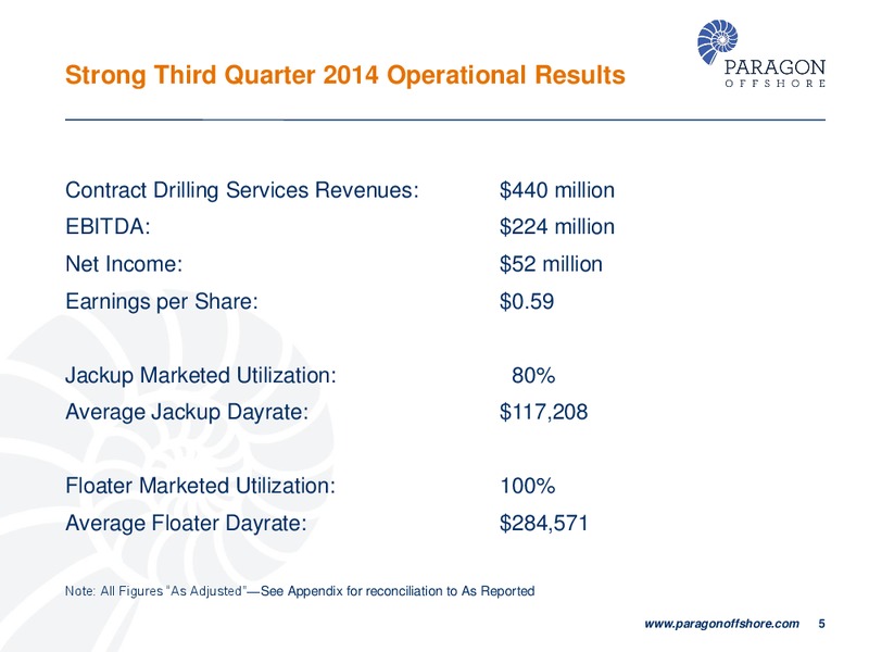 COWEN AND COMPANY 4TH ANNUAL ULTIMATE ENERGY CONFERENCE – Paragon Offshore Plc – slide 4