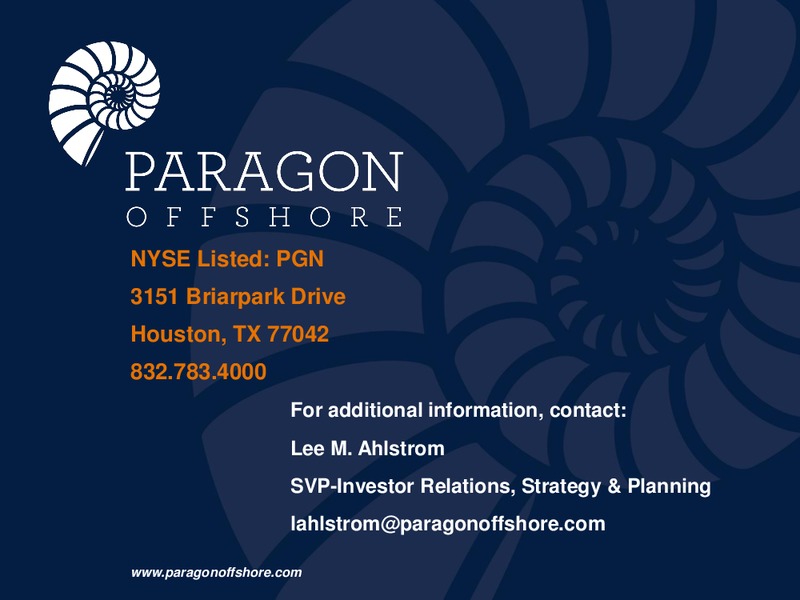 COWEN AND COMPANY 4TH ANNUAL ULTIMATE ENERGY CONFERENCE – Paragon Offshore Plc – slide 24