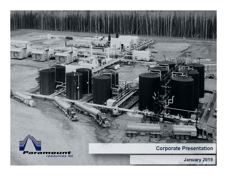 January 2019 Corporate Presentation – Paramount Resources Ltd. – slide 1