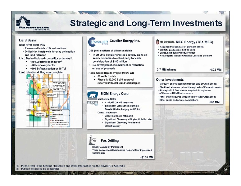 January 2018 Corporate Presentation – Paramount Resources Ltd. – slide 25