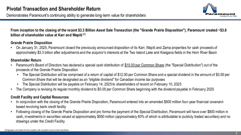 January 2025 Corporate Presentation – Paramount Resources Ltd. – slide 3