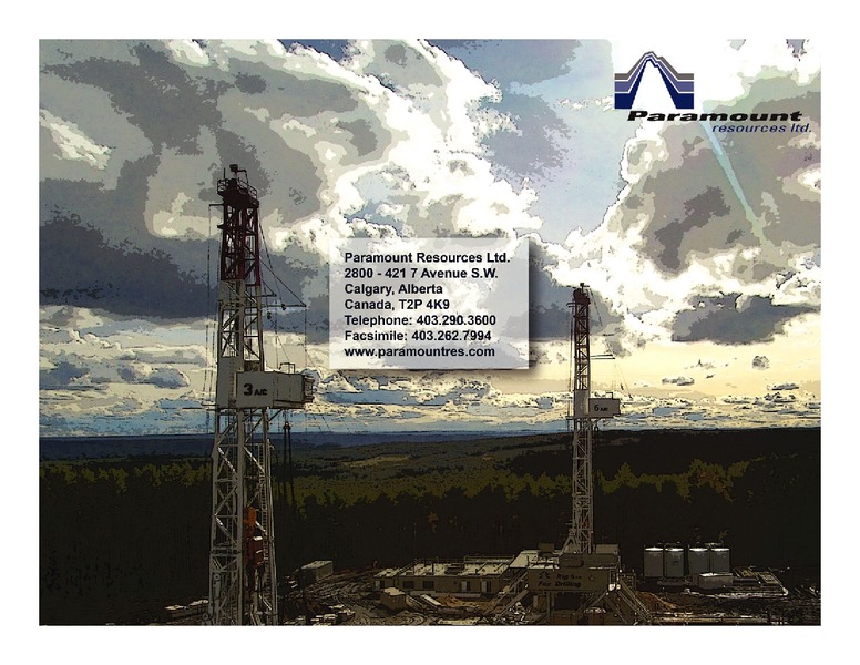 February 2018 Corporate Presentation – Paramount Resources Ltd. – slide 32