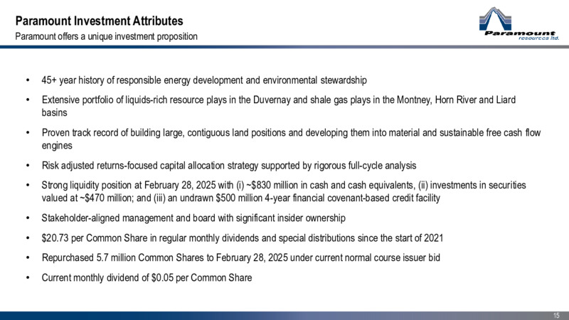 March 2025 Corporate Presentation – Paramount Resources Ltd. – slide 14