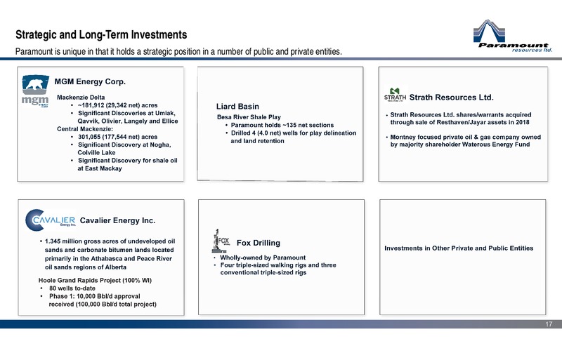 March 2020 Corporate Presentation – Paramount Resources Ltd. – slide 16