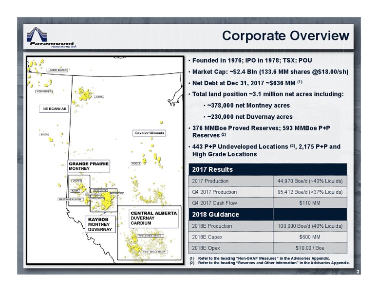 April 2018 Corporate Presentation – Paramount Resources Ltd. – slide 2