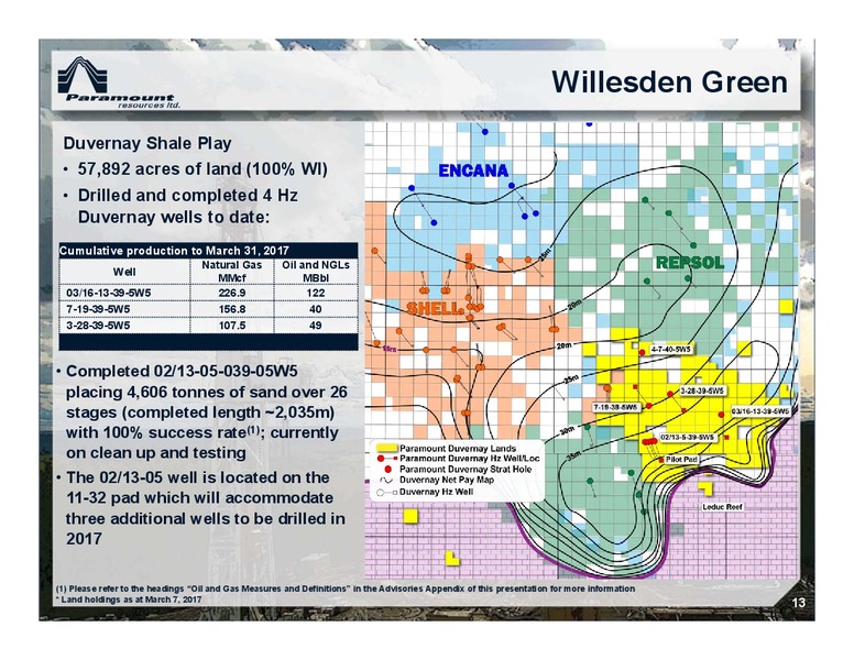 April 2017 Corporate Presentation – Paramount Resources Ltd. – slide 12