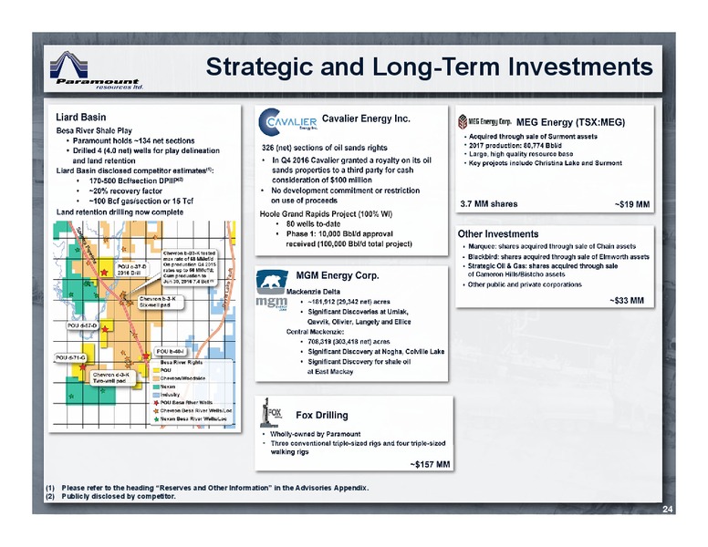 May 2018 Corporate Presentation – Paramount Resources Ltd. – slide 23