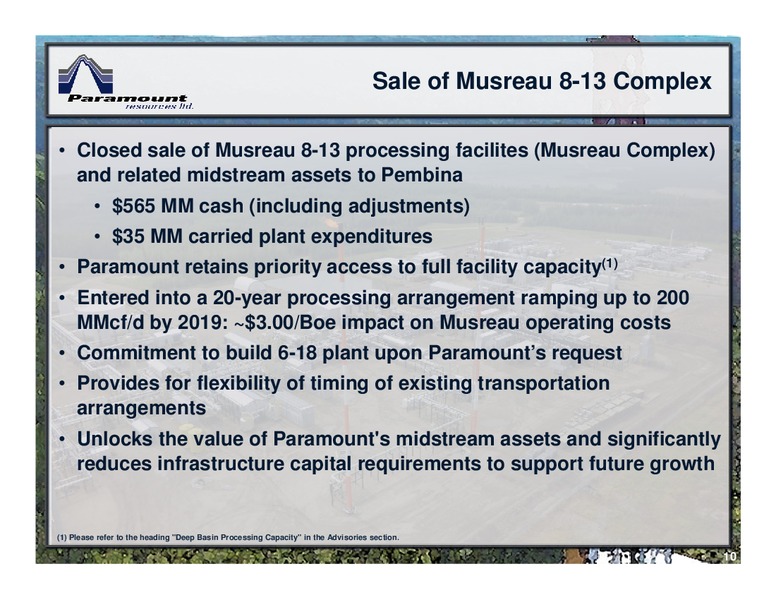 May 2016 Corporate Presentation – Paramount Resources Ltd. – slide 9