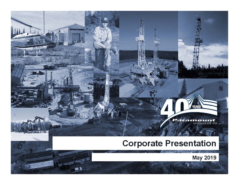 1Q 2019 Earnings Presentation – Paramount Resources Ltd. – slide 1