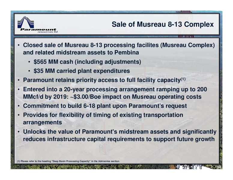 May 2016 Corporate Presentation – Paramount Resources Ltd. – slide 9