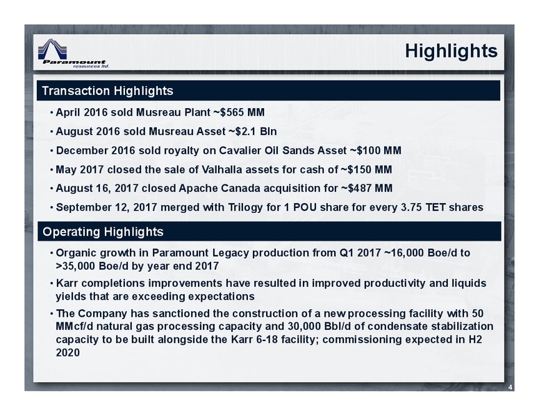 June 2018 Corporate Presentation – Paramount Resources Ltd. – slide 3