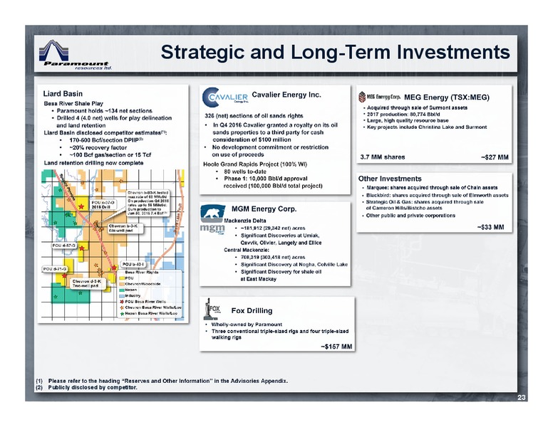 June 2018 Corporate Presentation – Paramount Resources Ltd. – slide 22