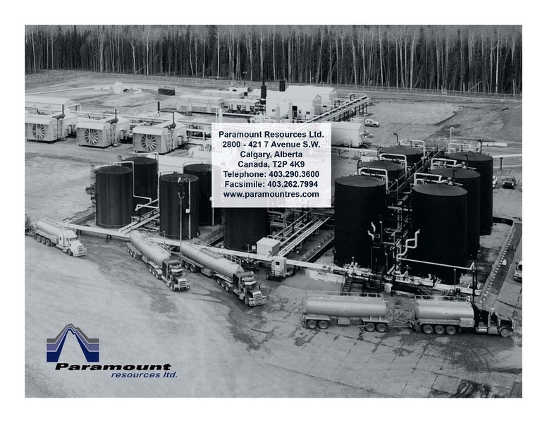 July 2018 Corporate Presentation – Paramount Resources Ltd. – slide 29