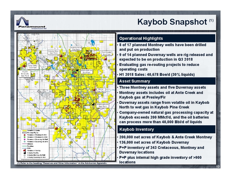 August 2018 Corporate Presentation – Paramount Resources Ltd. – slide 12