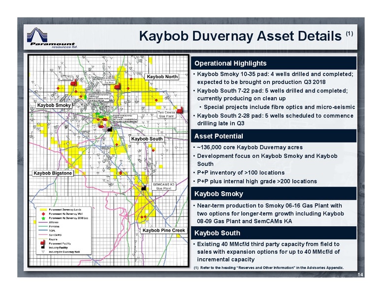 August 2018 Corporate Presentation – Paramount Resources Ltd. – slide 13