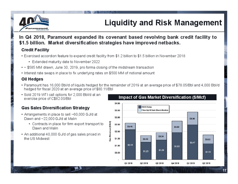 2Q 2019 Earnings Presentation – Paramount Resources Ltd. – slide 16