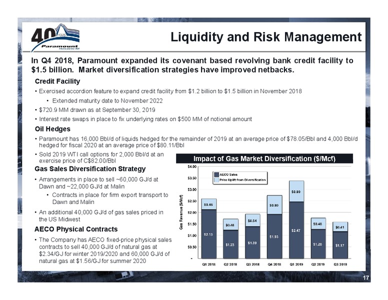 3Q 2019 Earnings Presentation – Paramount Resources Ltd. – slide 16