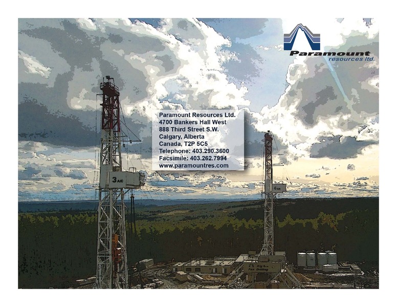 November 2017 Corporate Presentation – Paramount Resources Ltd. – slide 27