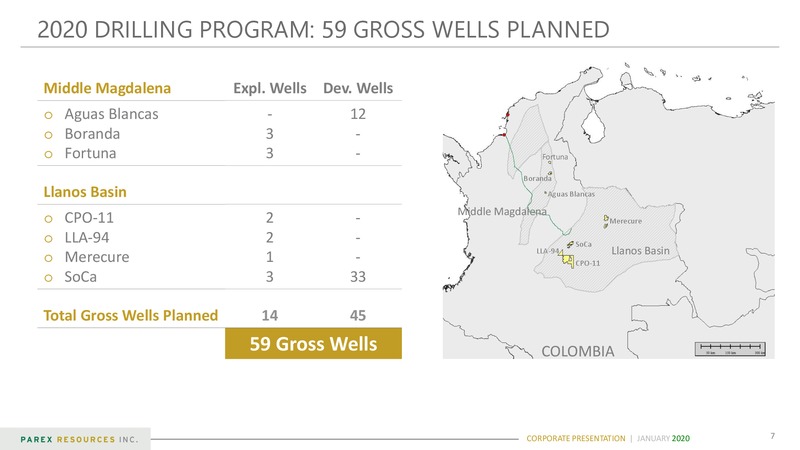 January 2020 Corporate Presentation – Parex Resources, Inc. – slide 7