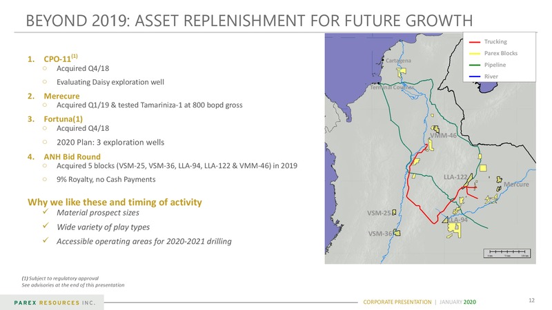 January 2020 Corporate Presentation – Parex Resources, Inc. – slide 12