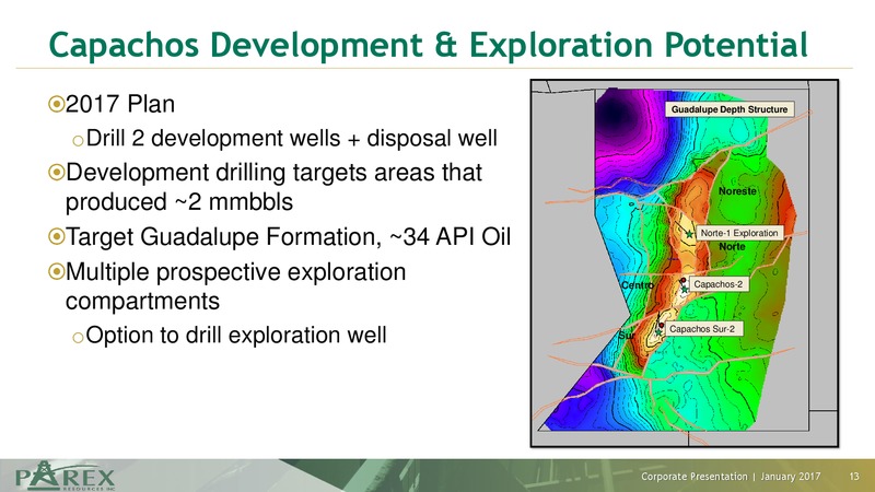 January 2017 Corporate Presentation – Parex Resources, Inc. – slide 13