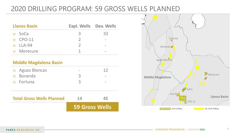 February 2020 Investor Presentation – Parex Resources, Inc. – slide 7