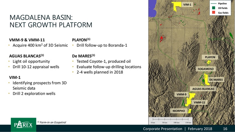 February 2018 Corporate Presentation – Parex Resources, Inc. – slide 16