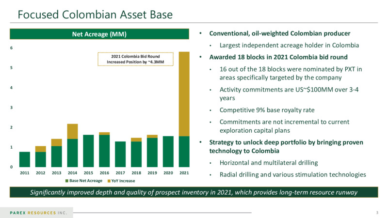 March 2022 Corporate Presentation – Parex Resources, Inc. – slide 3