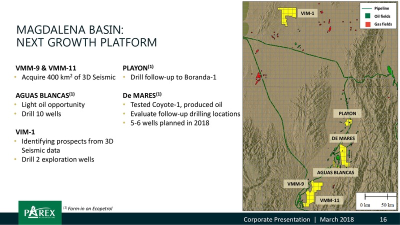 March 2018 Corporate Presentation – Parex Resources, Inc. – slide 16