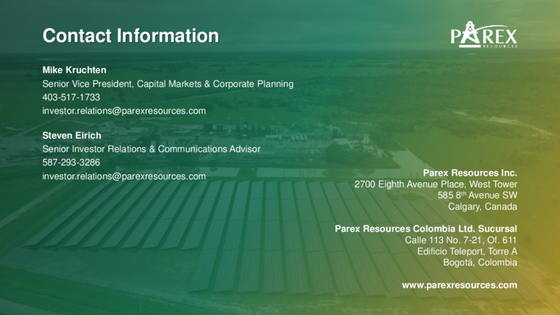 May 2025 Investor Presentation – Parex Resources, Inc. – slide 15