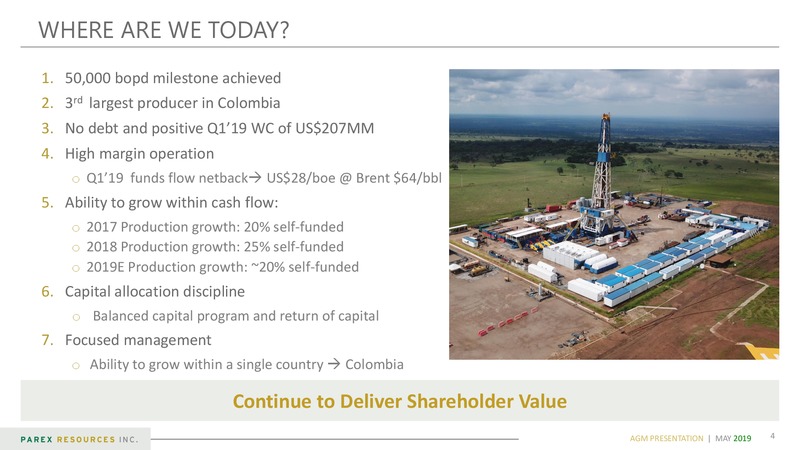 AGM Presentation – Parex Resources, Inc. – slide 4