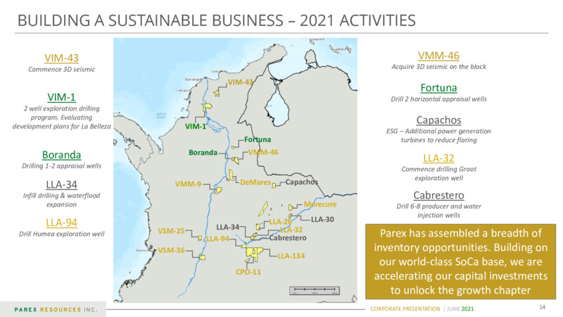 June 2021 Corporate Presentation – Parex Resources, Inc. – slide 14