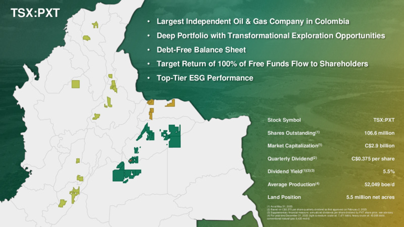 June 2023 Company Presentation – Parex Resources, Inc. – slide 2