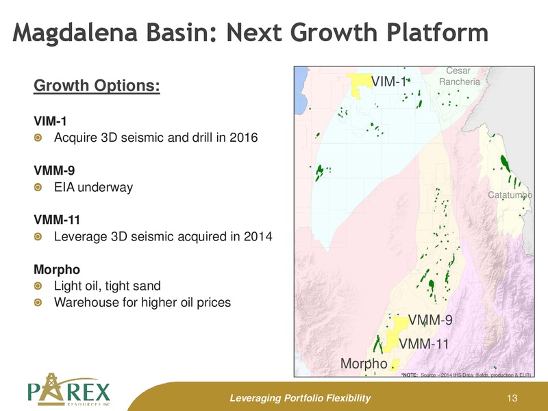 September 2015 Investor Presentation – Parex Resources, Inc. – slide 13