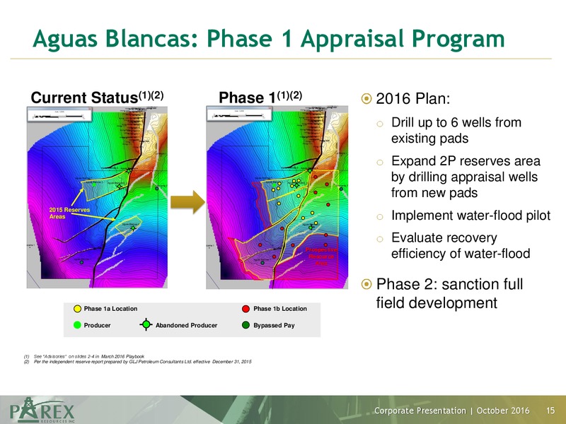 October 2016 Investor Presentation – Parex Resources, Inc. – slide 15