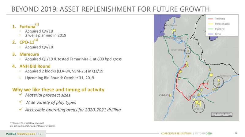 October 2019 Corporate Presentation – Parex Resources, Inc. – slide 13
