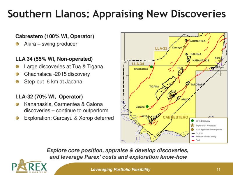 October 2015 Corporate Presentation – Parex Resources, Inc. – slide 11