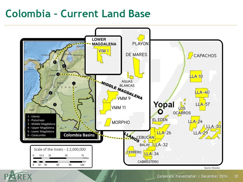 December 2016 Corporate Presentation – Parex Resources, Inc. – slide 20