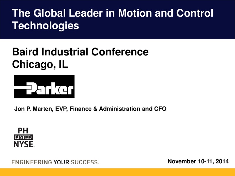 Baird Industrial Conference – Parker Oil Company – slide 1