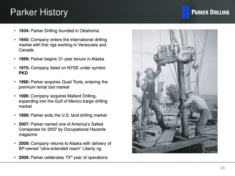 HOWARD WEIL ENERGY CONFERENCE – Parker Drilling Co. – slide 22