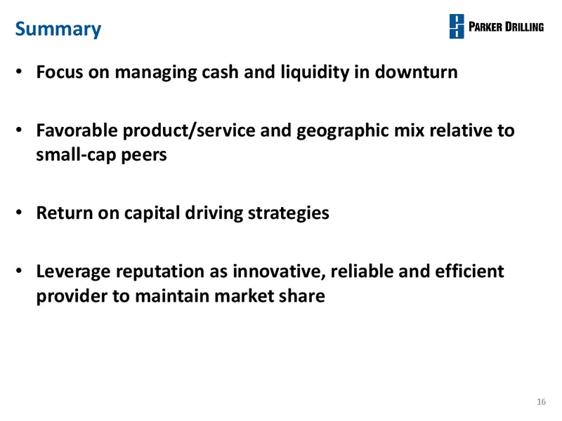 BAML Energy Credit Conference – Parker Drilling Co. – slide 15