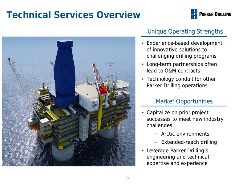 SEPTEMBER 2013 CORPORATE PRESENTATION – Parker Drilling Co. – slide 12