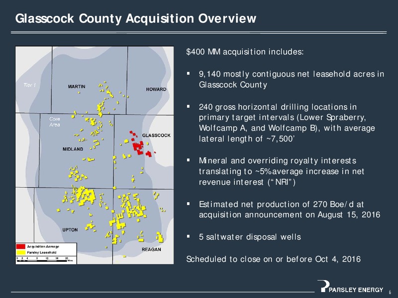 September 2016 Investor Presentation – Parsley Energy Inc. – slide 6