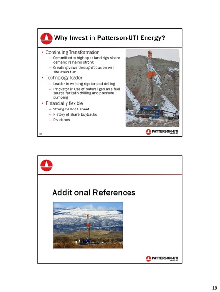 UBS Global Oil & Gas Conference – Patterson-Uti Energy Inc. – slide 20
