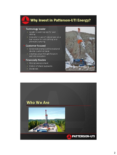 Cowan and Company Ultimate Energy Conference – Patterson-Uti Energy Inc. – slide 1