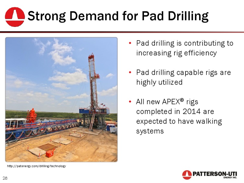 2014 GLOBAL ENERGY AND UTILITIES CONFERENCE – Patterson-Uti Energy Inc. – slide 27
