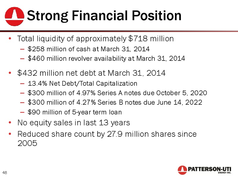 2014 GLOBAL ENERGY AND UTILITIES CONFERENCE – Patterson-Uti Energy Inc. – slide 47
