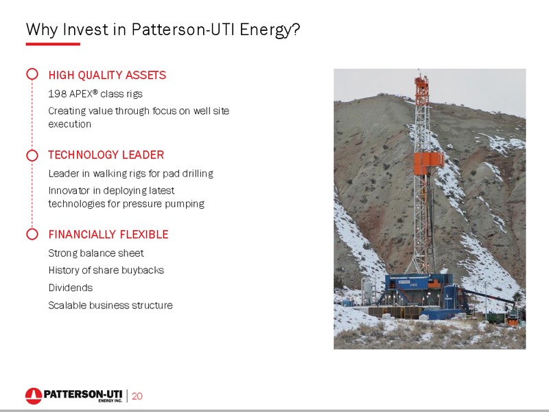 May 2017 UBS Global Oil and Gas Conference – Patterson-Uti Energy Inc. – slide 18